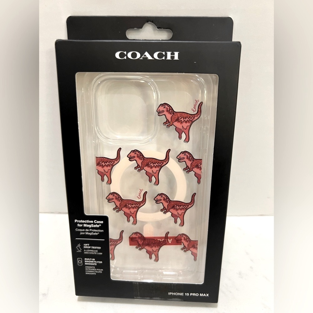 Coach Red Dinosaur Pattern Phone Case